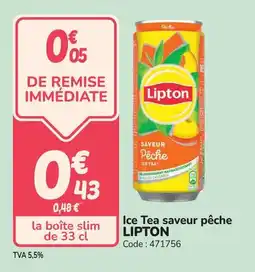 Promocash Ice tea saveur pêche lipton offre