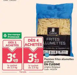 Promocash Pommes frites allumettes préfrites en cuisine offre