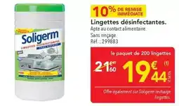 METRO Lingettes désinfectantes offre