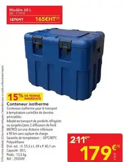 METRO Metro - conteneur isotherme offre