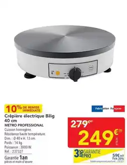 METRO Metro - crêpière electrique bilig offre