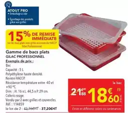 METRO Dim - gamme de bacs plats offre