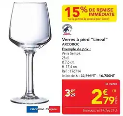 METRO Arcoroc - verres à pied lineal offre