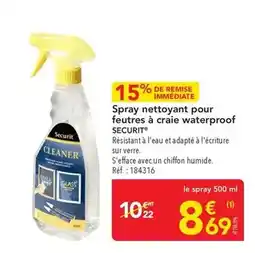 METRO Securit - spray nettoyant pour feutres à craie waterproof offre
