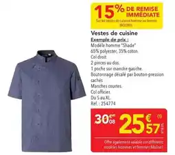 METRO Vestes de cuisine offre