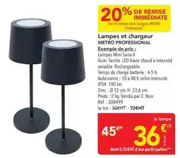 METRO Metro - lampes et chargeur offre