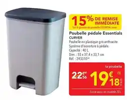 METRO Curver - poubelle pédale essentials offre