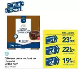 METRO Metro - gâteaux cœur coulant au chocolat offre