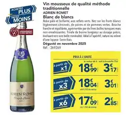 METRO Brut - vin mousseux de qualité méthode traditionnelle abrien romet blanc de blancs offre