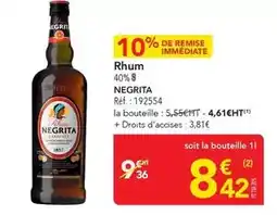 METRO Negrita - rhum offre