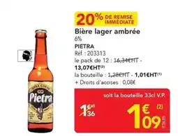 METRO Pietra - bière lager ambrée offre