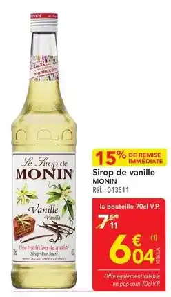 METRO Le sirop de monin - sirop de vanille offre