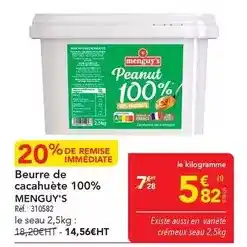 METRO Menguy's - beurre de cacahuète 100% offre
