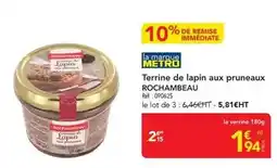 METRO Rochambeau - terrine de lapin aux pruneaux offre