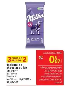 METRO Milka - tablette de chocolat au lait offre