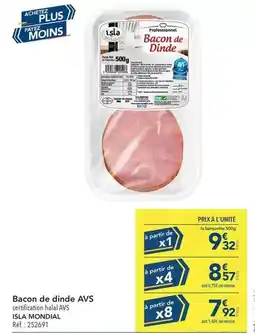 METRO Isla mondial - bacon de dinde avs offre