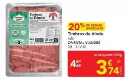 METRO Oriental viandes - timbres de dinde halal offre