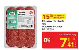 METRO Oriental viandes - chorizo de dinde halal offre