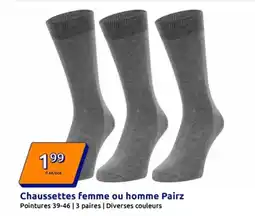 Action Chaussettes femme ou homme offre