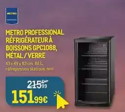METRO Metro - professional réfrigérateur à boissons gpc1088, metal/verre offre