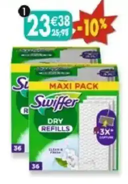 Maximo Lot de 2 boîtes de 36 lingettes sèches swiffer offre