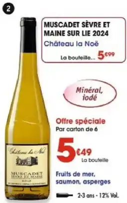Maximo Muscadet sèvre et maine sur lie 2024 château la noë offre