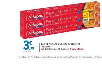 E.Leclerc Papier Cuisson Naturel En Feuilles offre