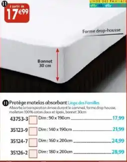 Maximo Protège matelas absorbant linge des familles offre