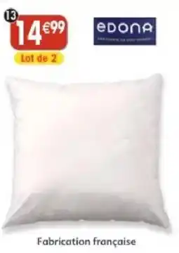 Maximo 2 oreillers blancs edona offre