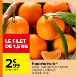 Carrefour MANDARINE FEUILLE offre