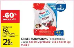 Carrefour KINDER Schokobons Format familial offre