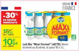 Carrefour Lait Bio Maxi Format LACTEL offre