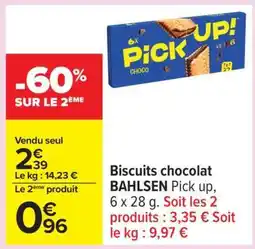 Carrefour Biscuits chocolat BAHLSEN Pick up, 6 x 28 g offre