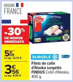 Carrefour Filets De Colin D'alaska Surgelés Findus offre