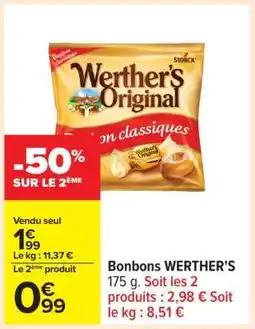 Carrefour Bonbons WERTHER'S offre