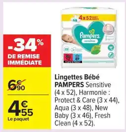 Carrefour LINGETTES BÉBÉ “PAMPERS” offre