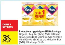 Carrefour Protections hygiéniques NANA offre