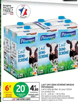 Intermarché Express Pâturages lait uht demi-écrémé brique offre