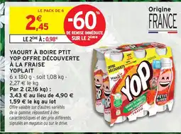 Intermarché Express Yoplait yaourt à boire ptit yop offre découverte à la fraise offre