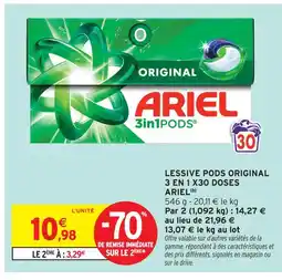 Intermarché Express Ariel lessive pods original 3 en 1 x30 doses offre