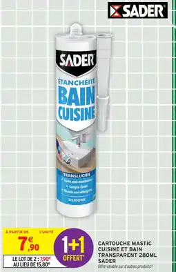 Intermarché Sader cartouche mastic cuisine et bain transparent 280ml offre