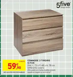 Intermarché 5 five commode 3 tiroirs offre
