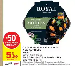 Intermarché Royal cocotte de moules cuisinées à la marinière offre