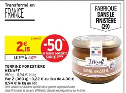 Intermarché Hénaff terrine forestière offre