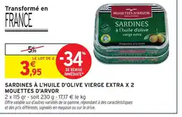 Intermarché Mouettes d'arvor sardines à l'huile d'olive vierge extra offre