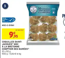 Intermarché Comptoir des marées coquilles saint-jacques msc à la bretonne offre