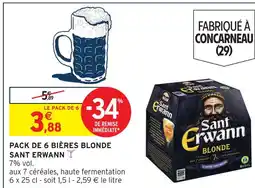 Intermarché Sant erwann pack de 6 bières blonde offre