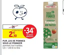 Intermarché Sous le pommier pur jus de pommes offre