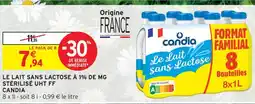 Intermarché Candia le lait sans lactose à 1% de mg stérilisé uht ff offre