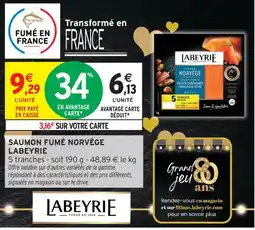 Intermarché Labeyrie saumon fumé norvège offre